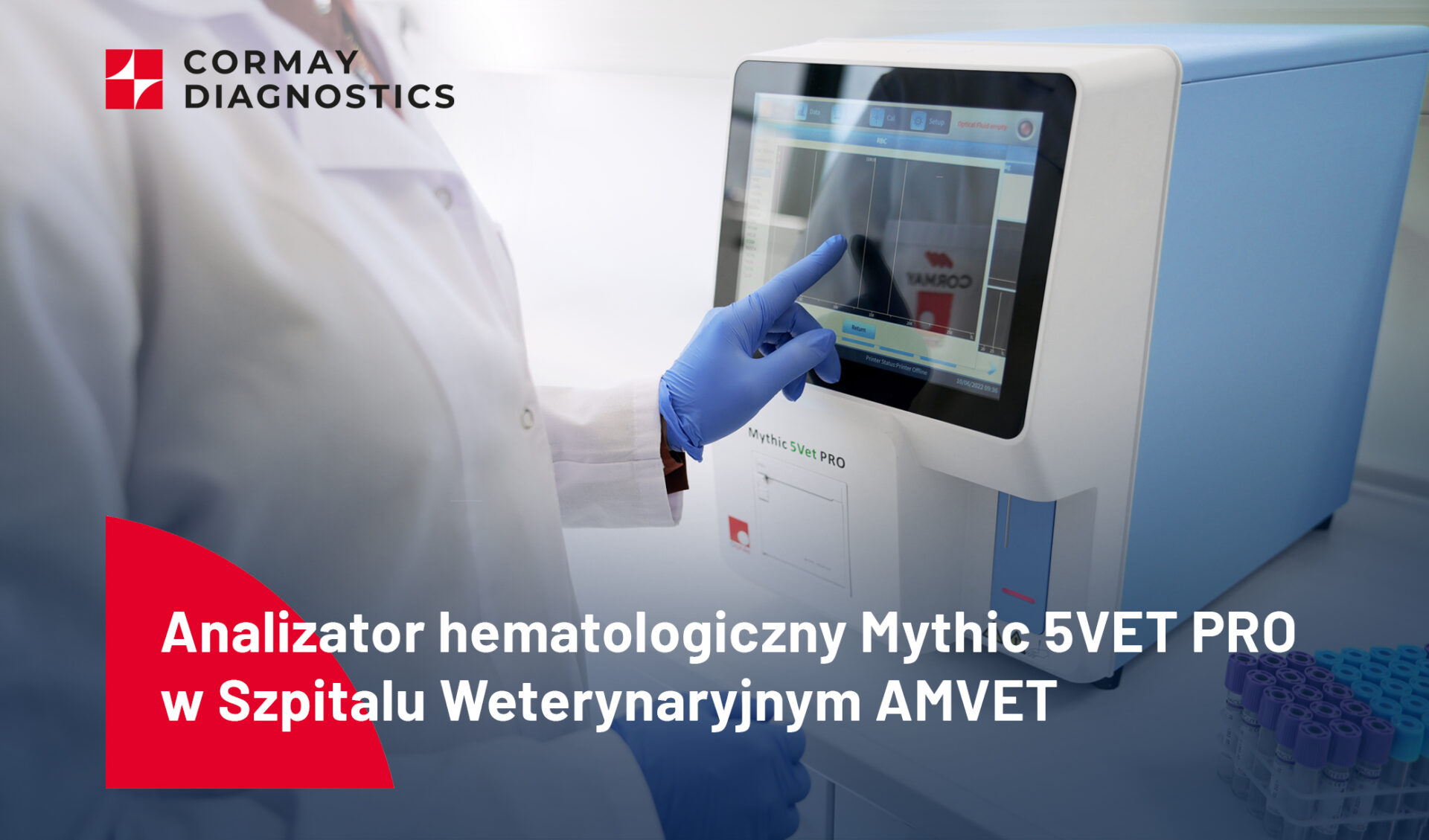 Analizator hematologiczny Mythic 5VET PRO w nowoczesnym Szpitalu Weterynaryjnym AMVET